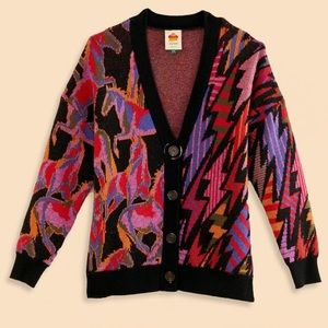 NWT Farm Rio Mixed Horses/Lightning Bolt Cardigan Sweater Medium